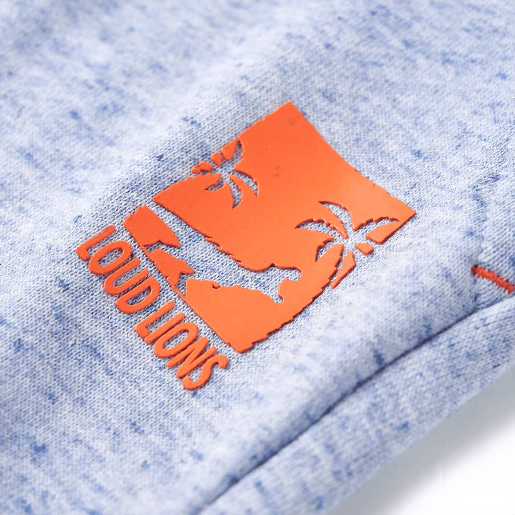 Kindershorts met trekkoord 128 gemêleerd blauw - Image 5