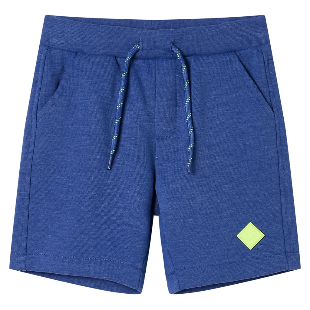 Kindershorts met trekkoord 128 gemêleerd blauw