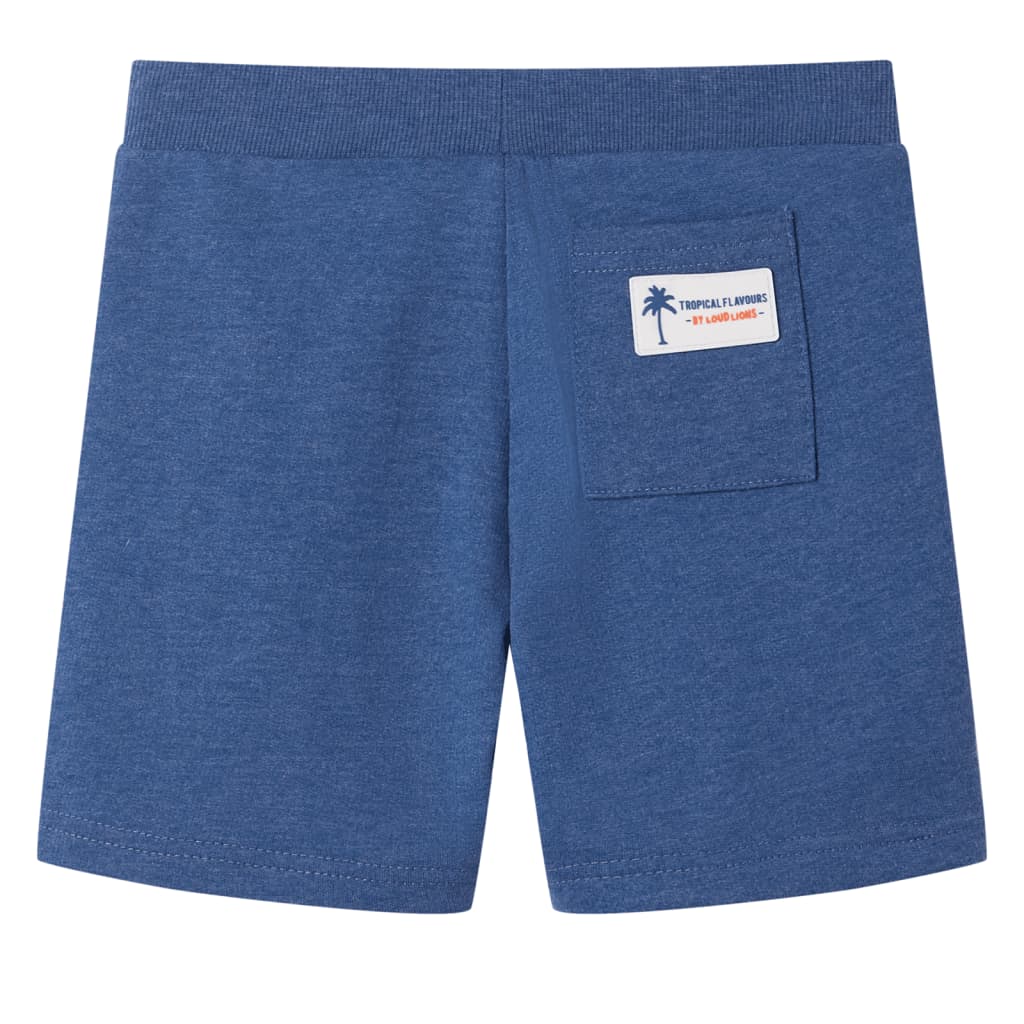 Kindershorts met trekkoord 128 gemêleerd donkerblauw