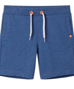 Kindershorts met trekkoord 128 gemêleerd donkerblauw