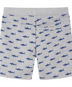 Kindershorts met trekkoord 128 gemêleerd lichtgrijs