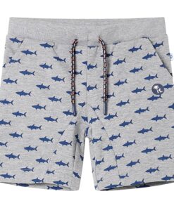 Kindershorts met trekkoord 128 gemêleerd lichtgrijs