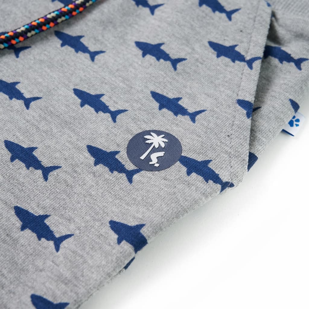 Kindershorts met trekkoord 128 gemêleerd lichtgrijs - Image 4