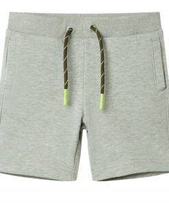 Kindershorts met trekkoord 128 gemêleerd lichtkakikleurig