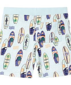 Kindershorts met trekkoord 128 gemêleerd zachtblauw