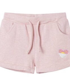 Kindershorts met trekkoord 128 gemengd lichtroze