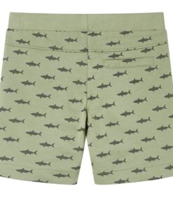 Kindershorts met trekkoord 128 lichtkaki