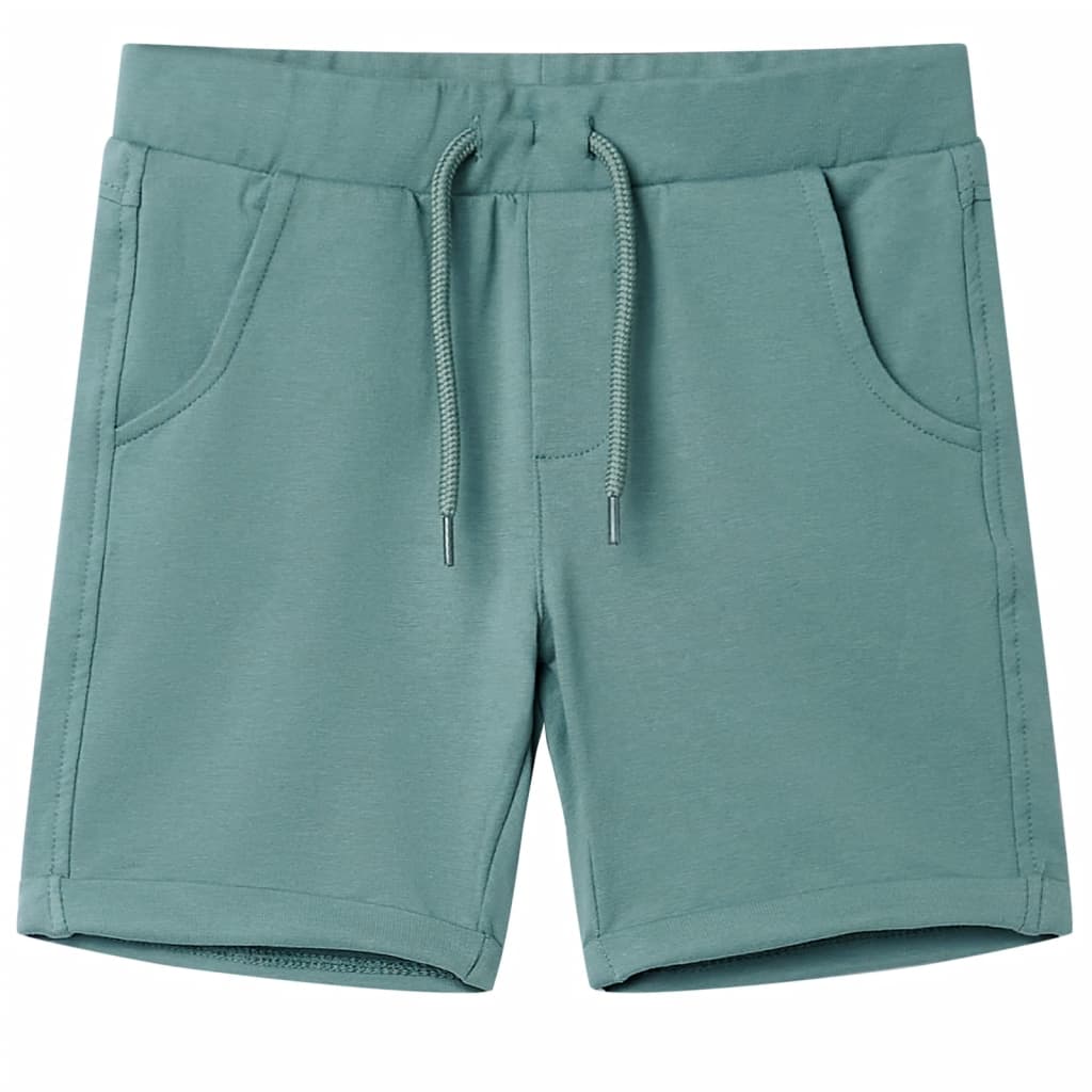 Kindershorts met trekkoord 128 oudpetrol