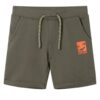 Kindershorts met trekkoord 140 donkerkaki