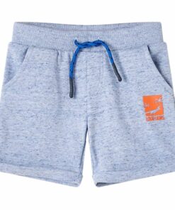 Kindershorts met trekkoord 140 gemêleerd blauw