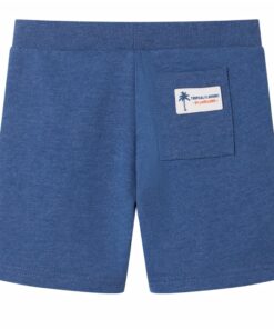 Kindershorts met trekkoord 140 gemêleerd donkerblauw