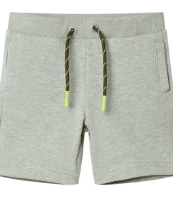 Kindershorts met trekkoord 140 gemêleerd lichtkakikleurig