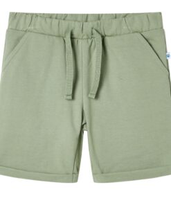 Kindershorts met trekkoord 140 lichtkaki