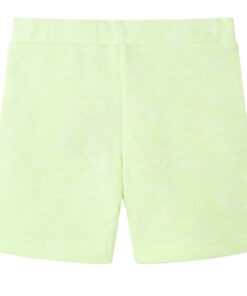 Kindershorts met trekkoord 140 neongeel