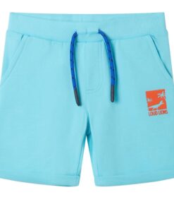 Kindershorts met trekkoord 140 zeeblauw