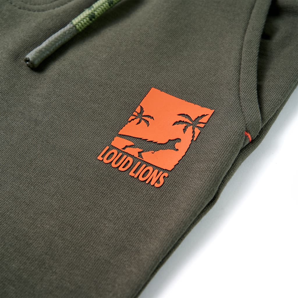 Kindershorts met trekkoord 92 donkerkaki - Image 4