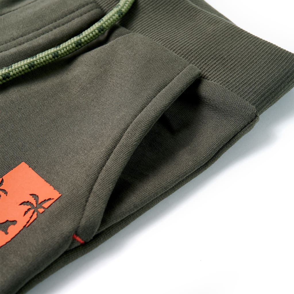 Kindershorts met trekkoord 92 donkerkaki - Image 5