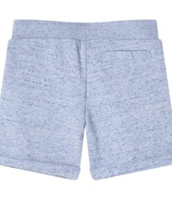Kindershorts met trekkoord 92 gemêleerd blauw