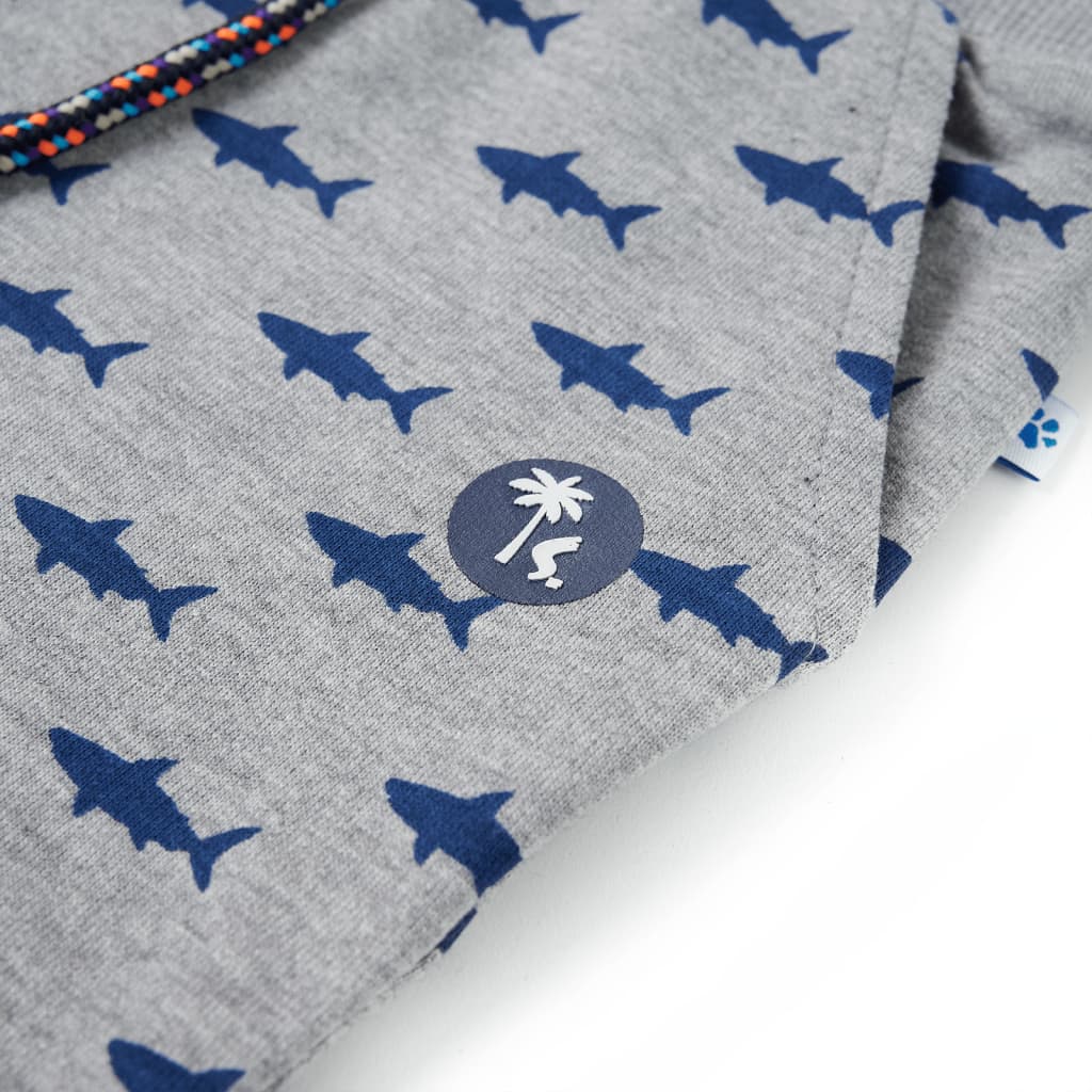 Kindershorts met trekkoord 92 gemêleerd lichtgrijs - Image 4