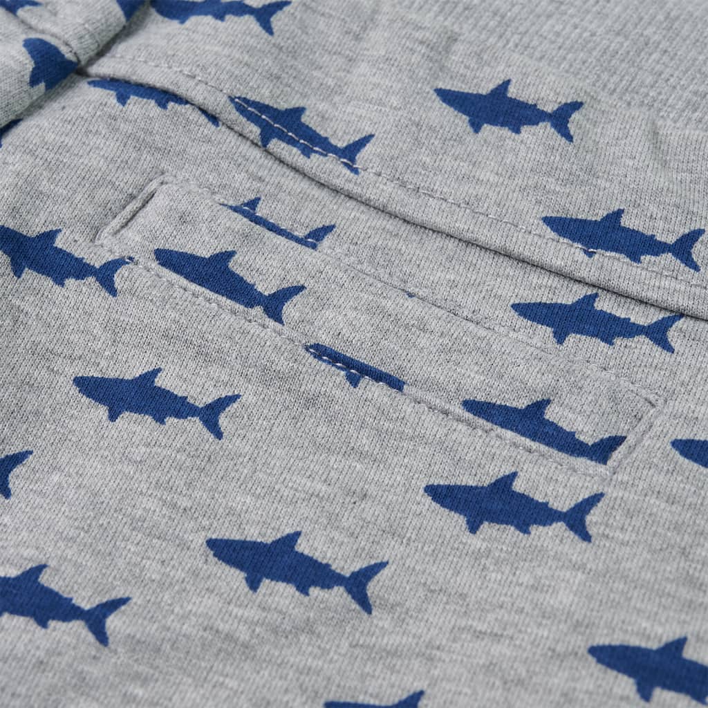 Kindershorts met trekkoord 92 gemêleerd lichtgrijs - Image 6