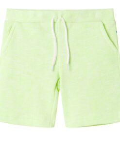 Kindershorts met trekkoord 92 neongeel