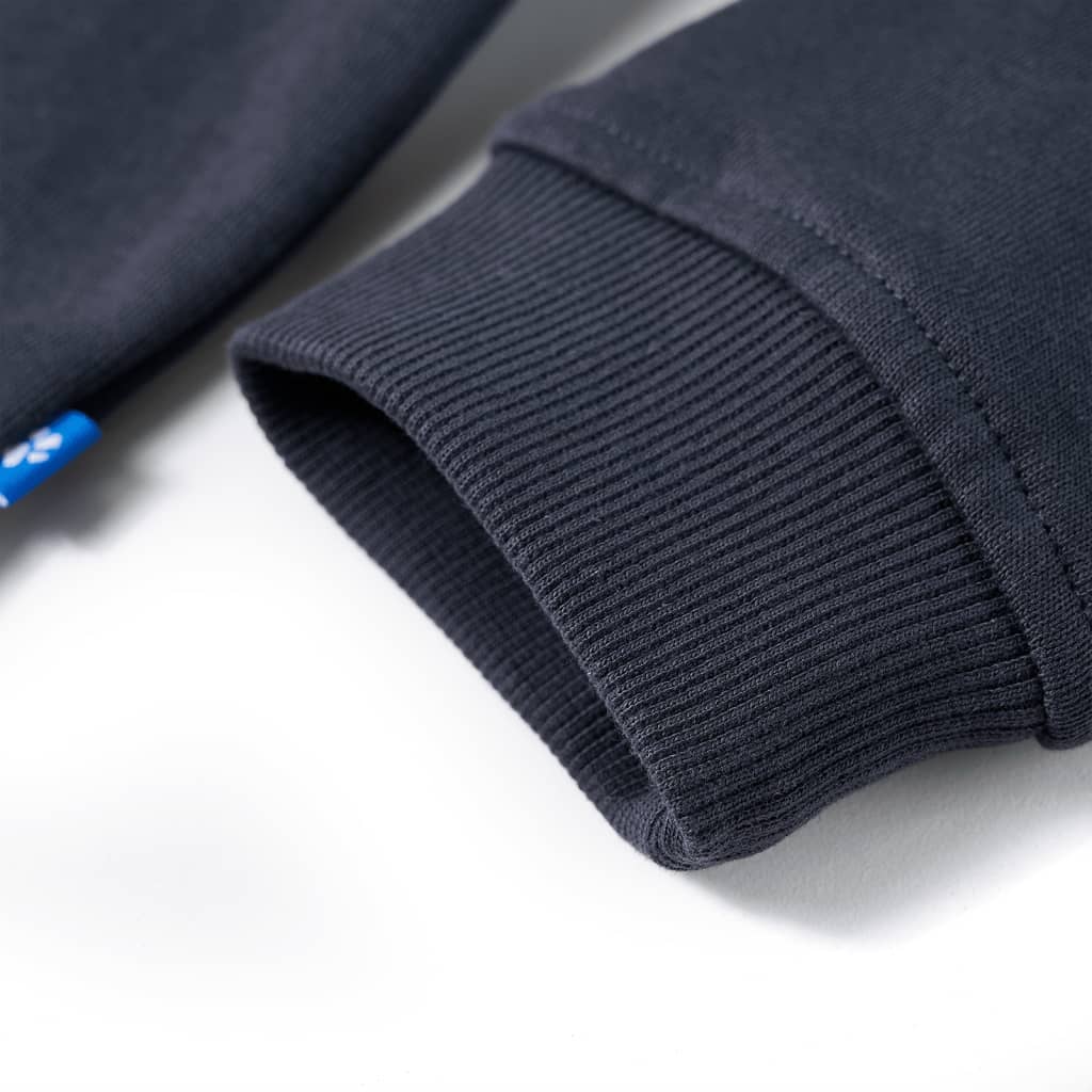 Kindersweater met capuchon halve rits 104 antraciet- en cognackleurig - Image 6