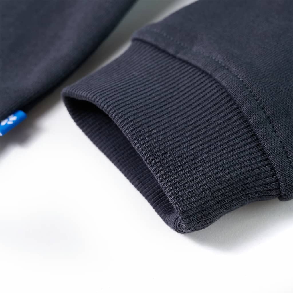 Kindersweater met capuchon halve rits 116 antraciet- en cognackleurig - Image 6