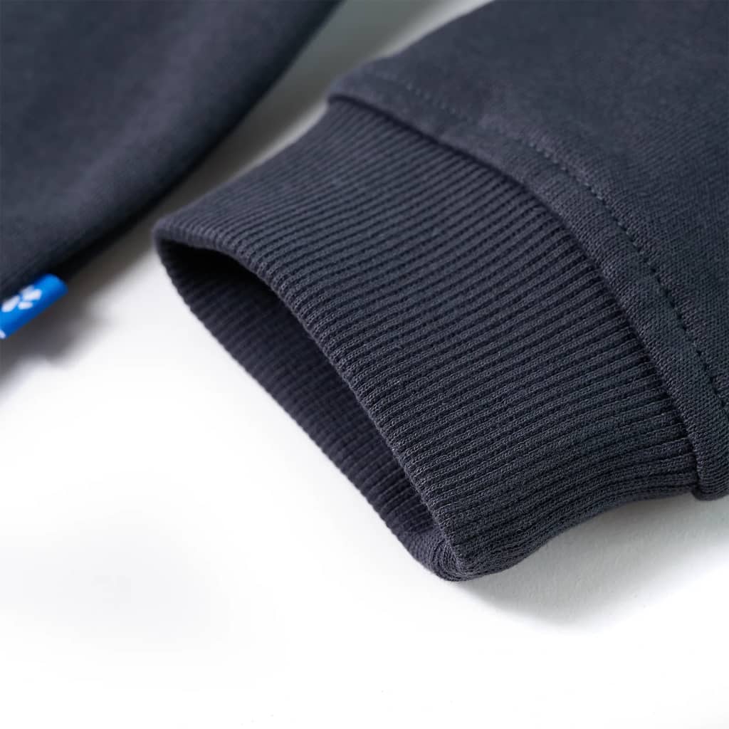 Kindersweater met capuchon halve rits 92 antraciet- en cognackleurig - Image 6