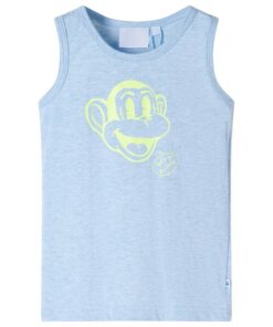 Kindertopje 116 gemêleerd zachtblauw