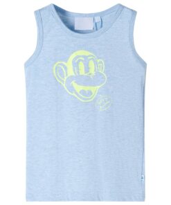 Kindertopje 128 gemêleerd zachtblauw