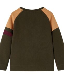 Kindertrui 116 donkerkakikleurig en camel