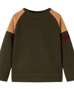 Kindertrui 116 donkerkakikleurig en camel