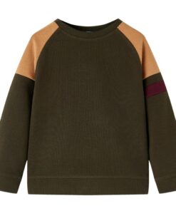 Kindertrui 128 donkerkakikleurig en camel