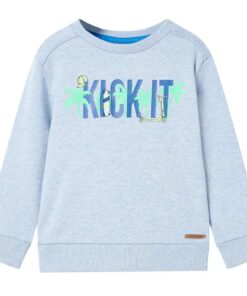 Kindertrui 128 gemêleerd zachtblauw