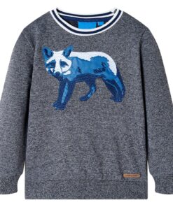 Kindertrui 140 gemêleerd marineblauw