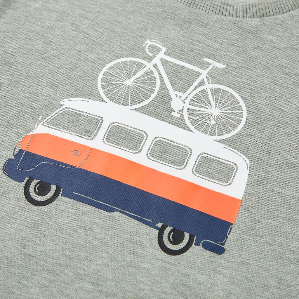 Kindertrui 92 gemêleerd lichtkaki - Image 4