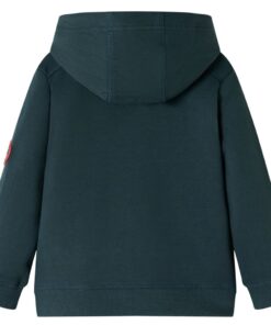 Kindertrui met capuchon 104 donkergroen