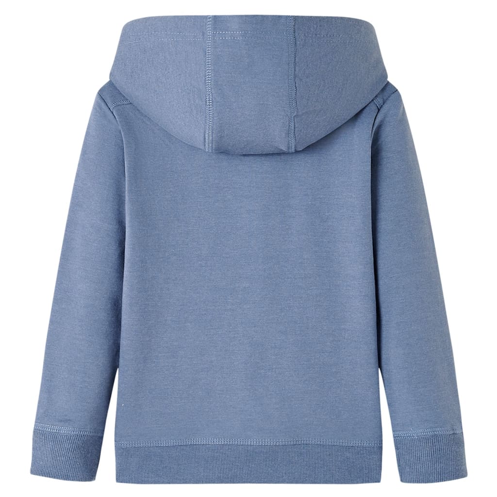 Kindertrui met capuchon 104 gemêleerd blauw
