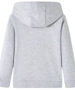 Kindertrui met capuchon 104 gemêleerd grijs en oranje