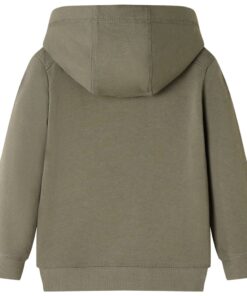 Kindertrui met capuchon 104 kakikleurig