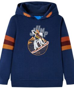 Kindertrui met capuchon 104 marineblauw