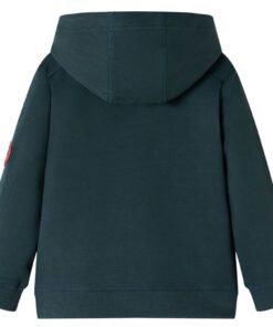 Kindertrui met capuchon 116 donkergroen