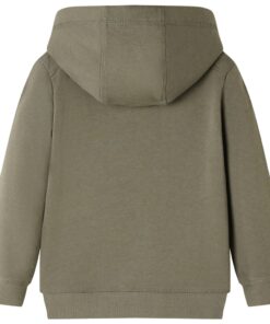 Kindertrui met capuchon 116 kakikleurig