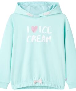 Kindertrui met capuchon 116 lichtzeeblauw