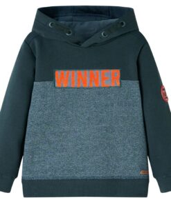 Kindertrui met capuchon 128 donkergroen