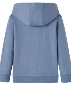Kindertrui met capuchon 128 gemêleerd blauw