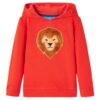 Kindertrui met capuchon 128 rood