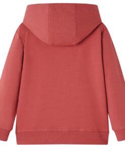 Kindertrui met capuchon 128 roodbruin