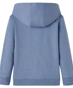 Kindertrui met capuchon 140 gemêleerd blauw