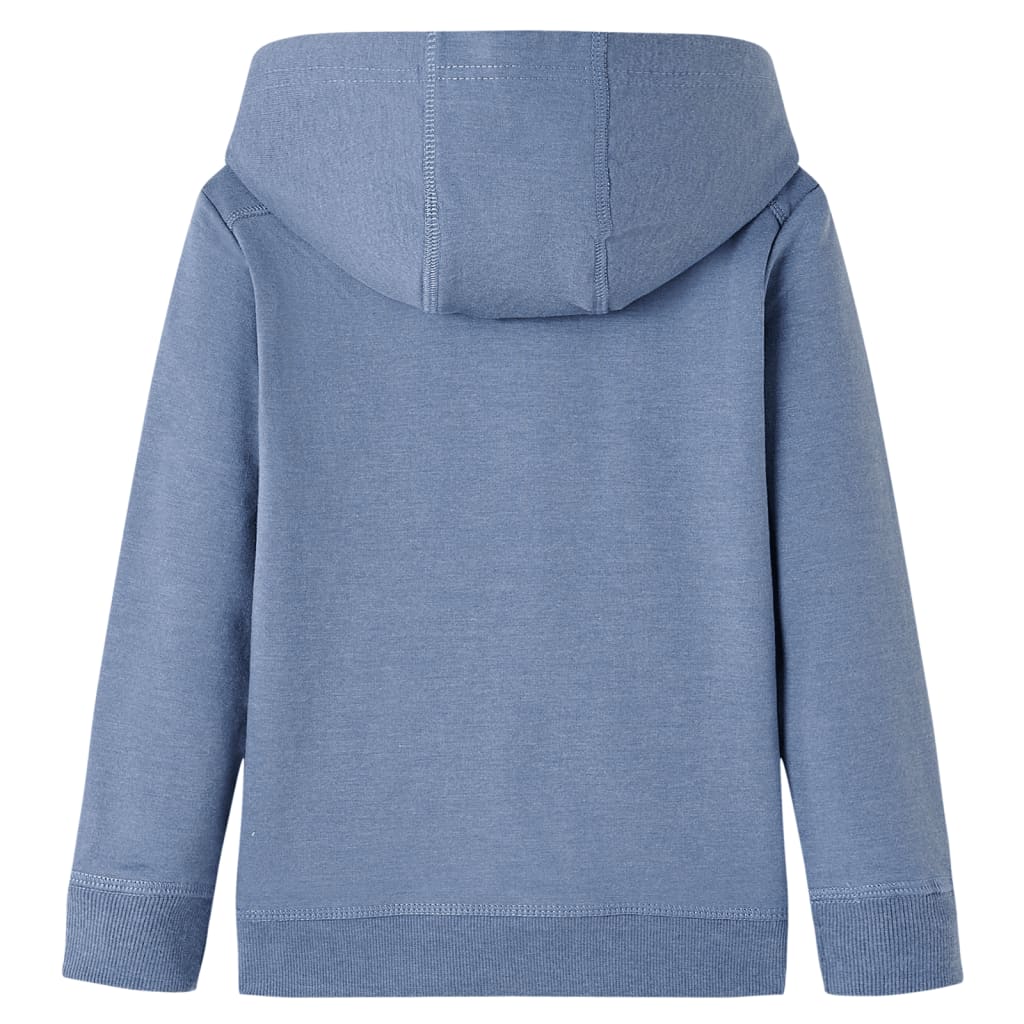 Kindertrui met capuchon 140 gemêleerd blauw